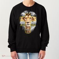 Christian Religious Bible Verse Sayings Lion Fear Scripture Women's Sweatshirt thumb 0