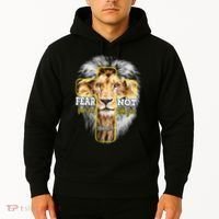 Christian Religious Bible Verse Sayings Lion Fear Scripture Hoodie thumb 2