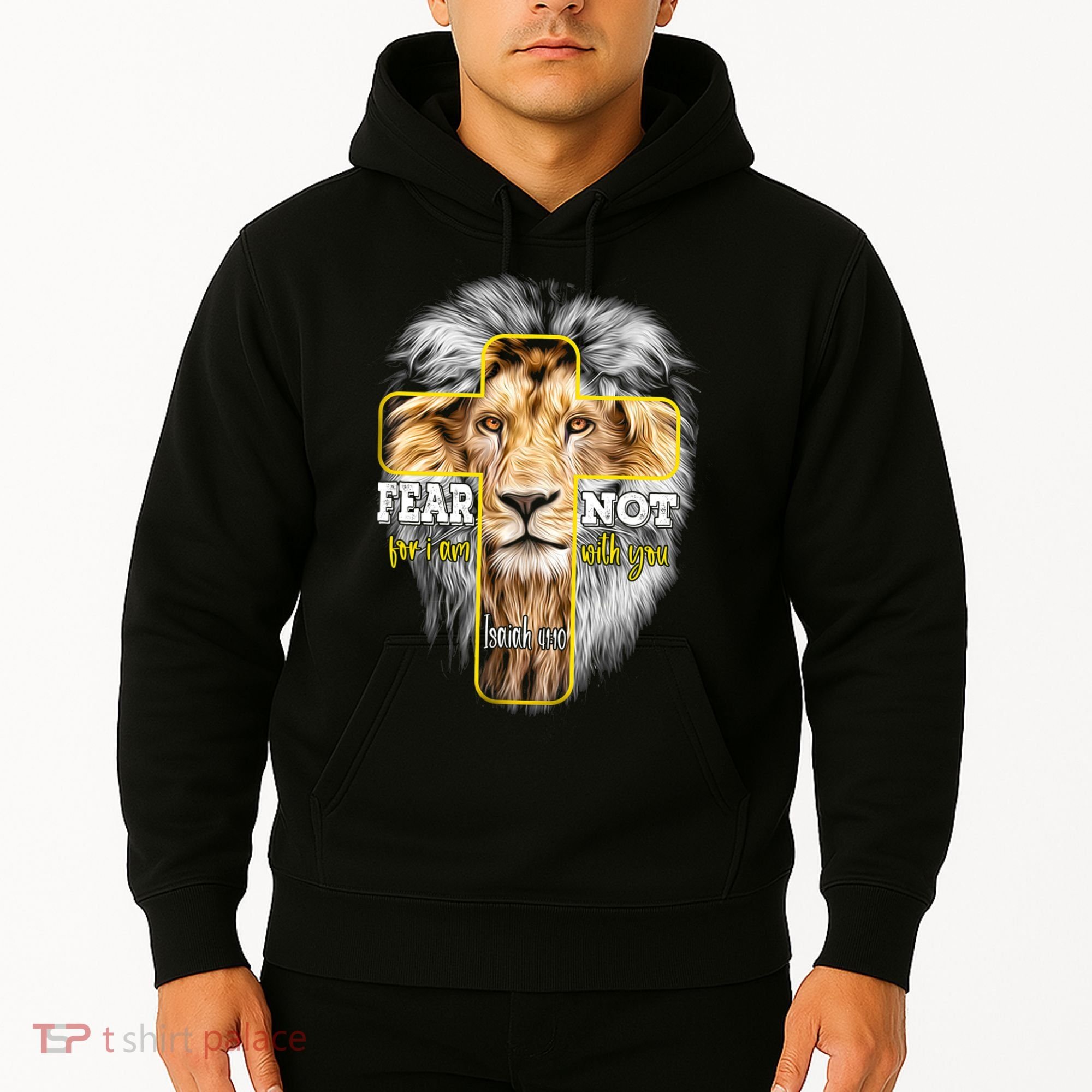 Christian Religious Bible Verse Sayings Lion Fear Scripture Hoodie