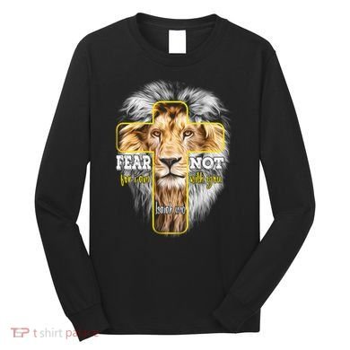 Christian Religious Bible Verse Sayings Lion Fear Scripture Long Sleeve Shirt
