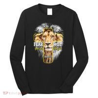 Christian Religious Bible Verse Sayings Lion Fear Scripture Long Sleeve Shirt thumb 0