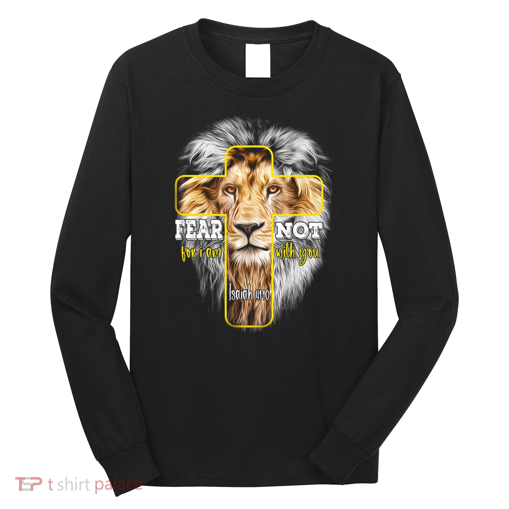 Christian Religious Bible Verse Sayings Lion Fear Scripture Long Sleeve Shirt