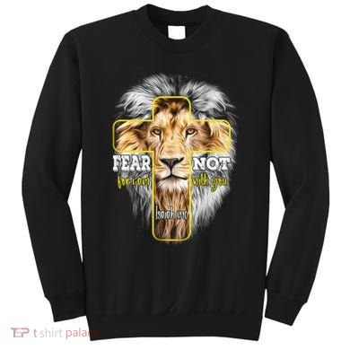 Christian Religious Bible Verse Sayings Lion Fear Scripture Sweatshirt