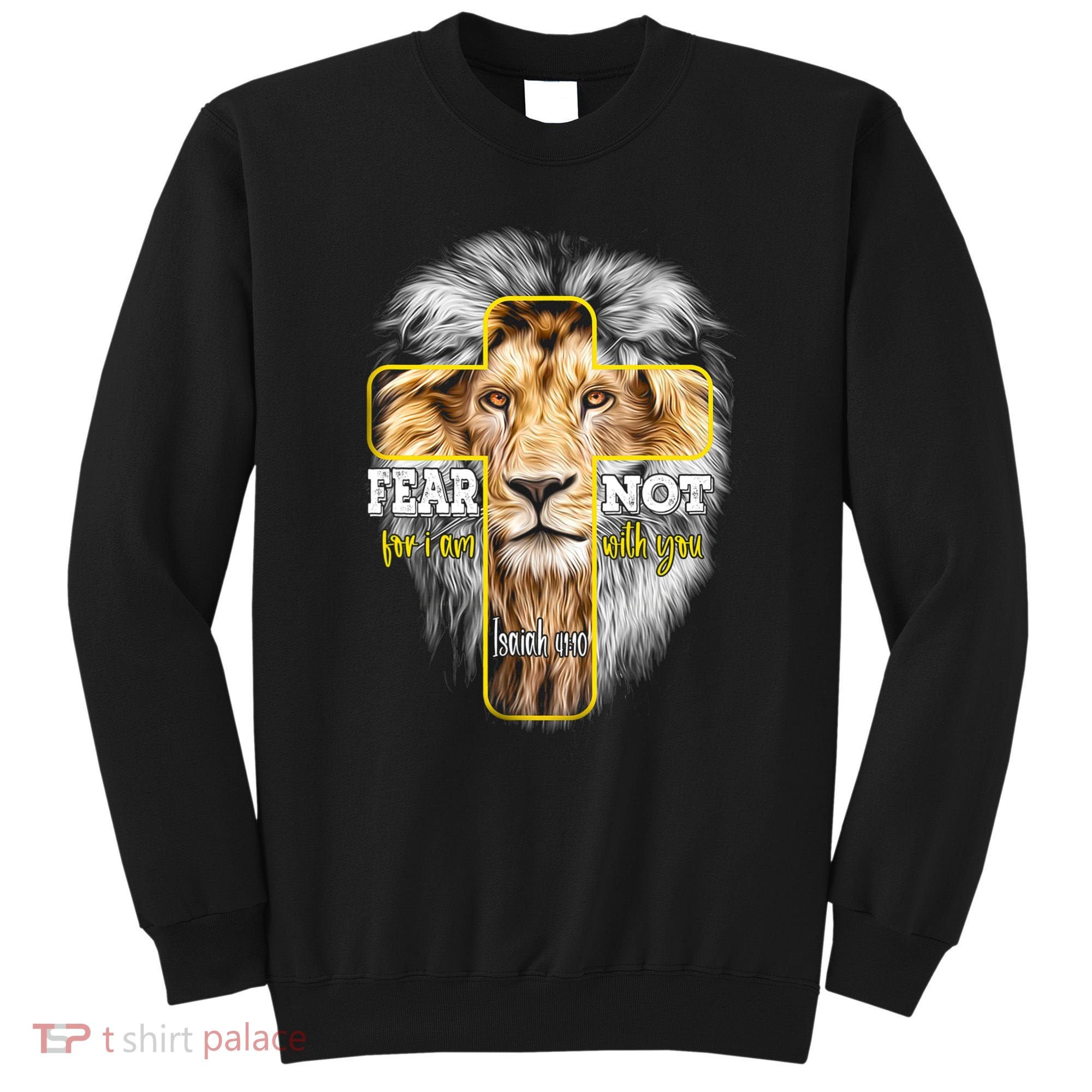 Christian Religious Bible Verse Sayings Lion Fear Scripture Sweatshirt