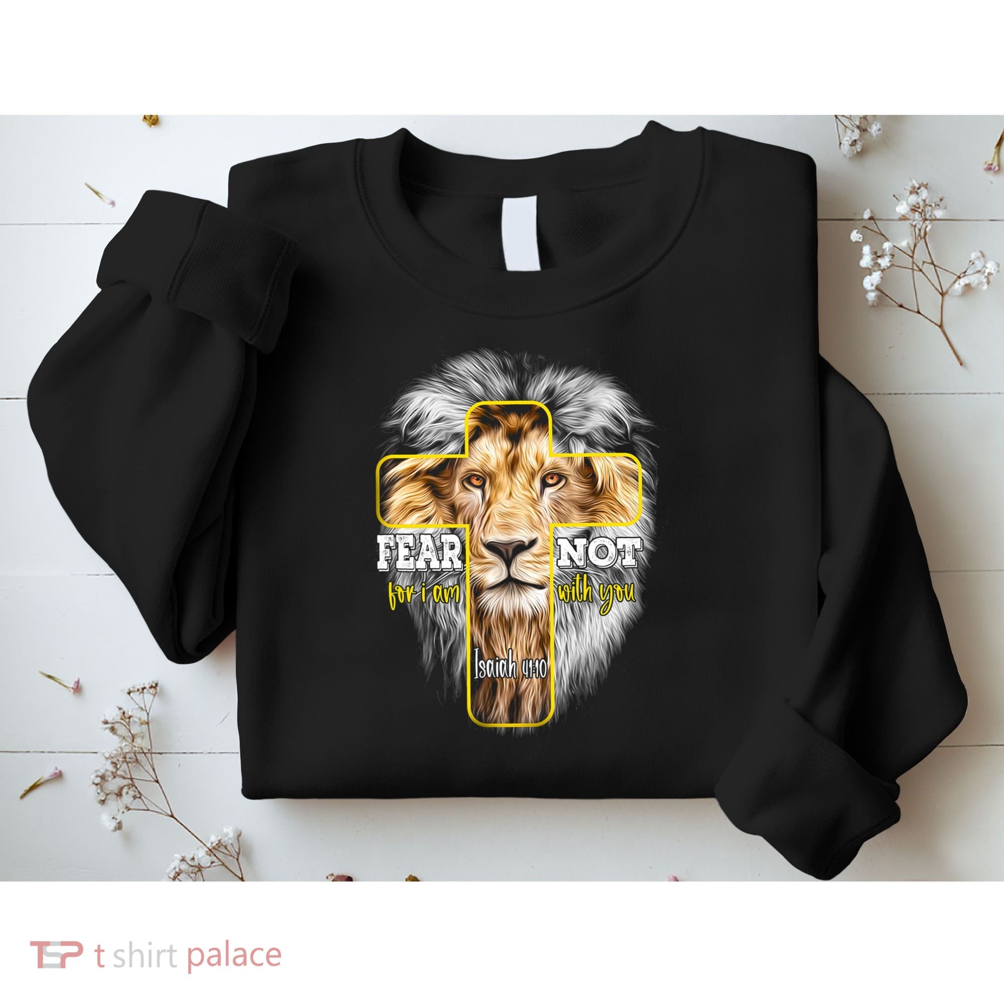 Christian Religious Bible Verse Sayings Lion Fear Scripture Sweatshirt