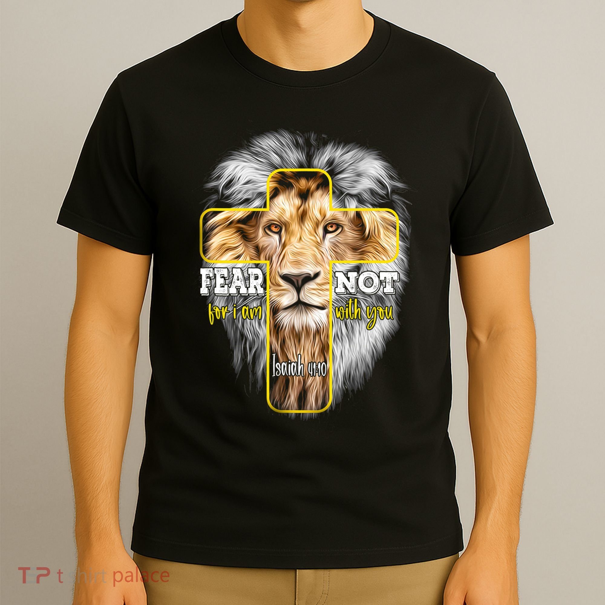 Christian Religious Bible Verse Sayings Lion Fear Scripture T-Shirt
