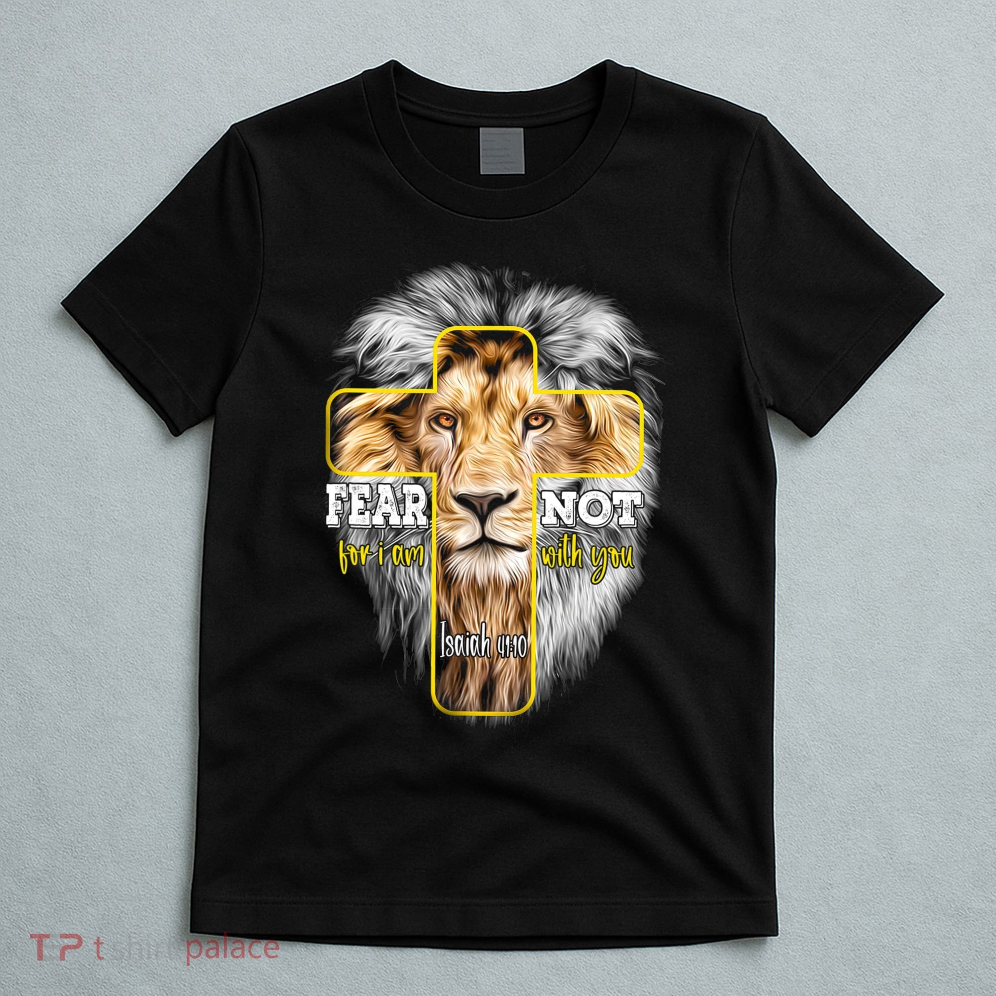 Christian Religious Bible Verse Sayings Lion Fear Scripture T-Shirt