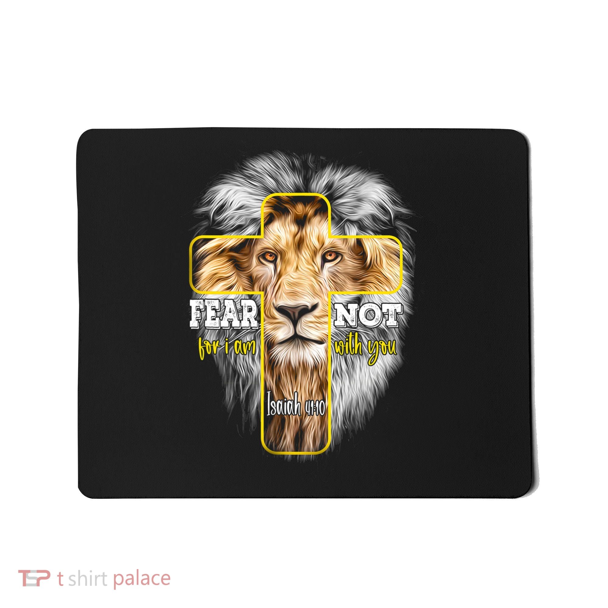 Christian Religious Bible Verse Sayings Lion Fear Scripture Mousepad