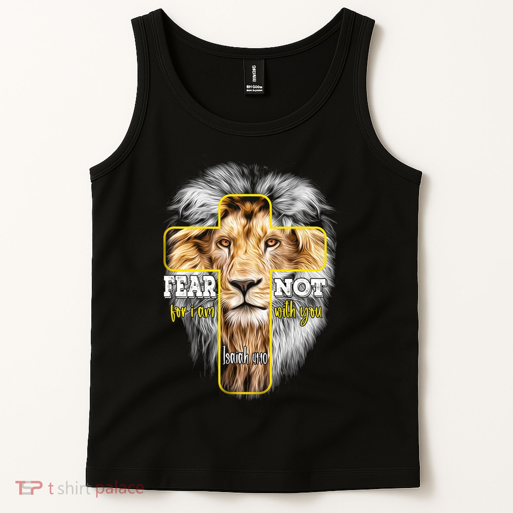 Christian Religious Bible Verse Sayings Lion Fear Scripture Tank Top