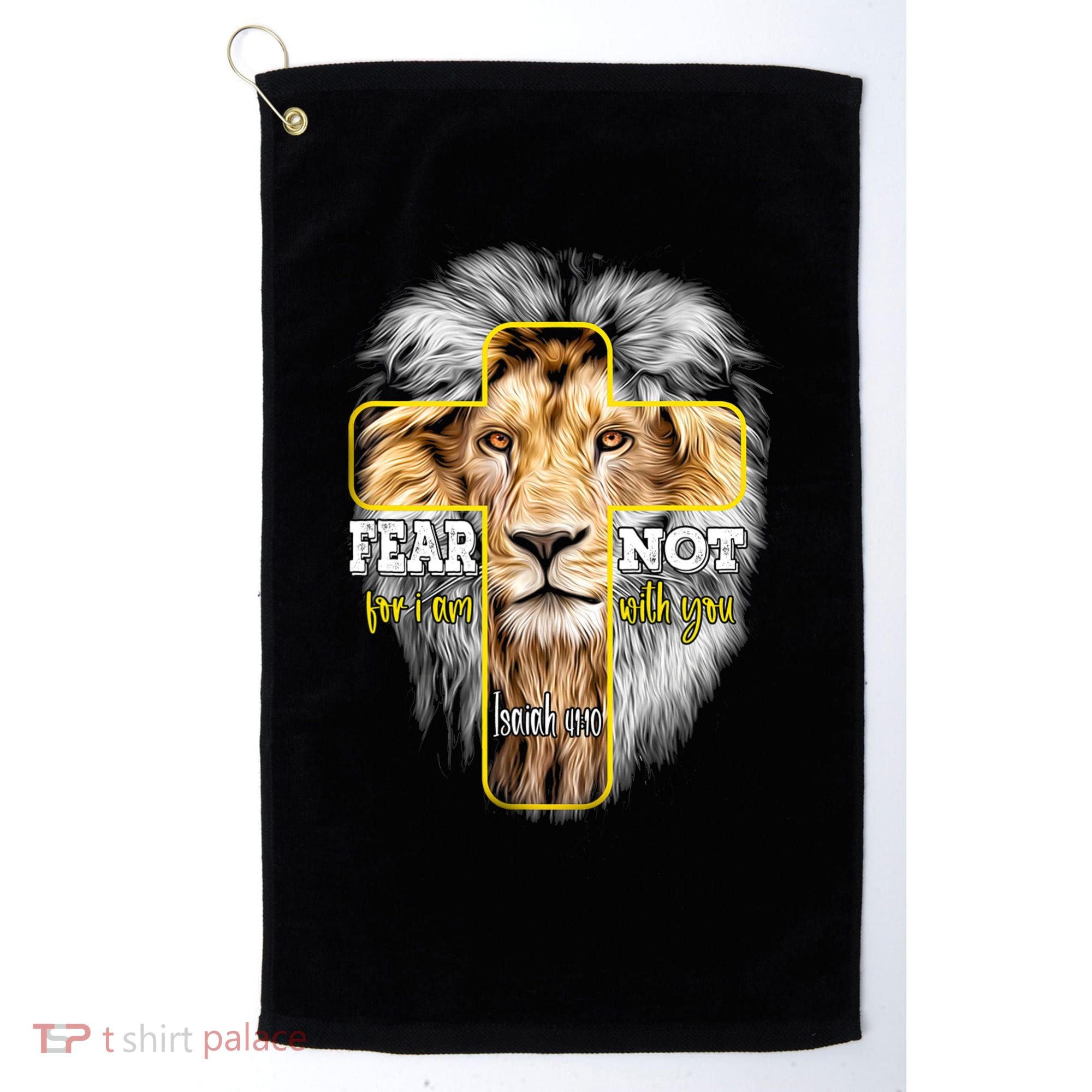 Christian Religious Bible Verse Sayings Lion Fear Scripture Golf Towel