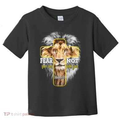 Christian Religious Bible Verse Sayings Lion Fear Scripture Toddler T-Shirt