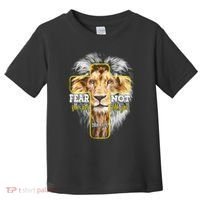 Christian Religious Bible Verse Sayings Lion Fear Scripture Toddler T-Shirt thumb 0