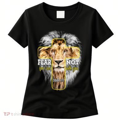 Christian Religious Bible Verse Sayings Lion Fear Scripture Women's T-Shirt