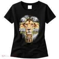 Christian Religious Bible Verse Sayings Lion Fear Scripture Women's T-Shirt thumb 0