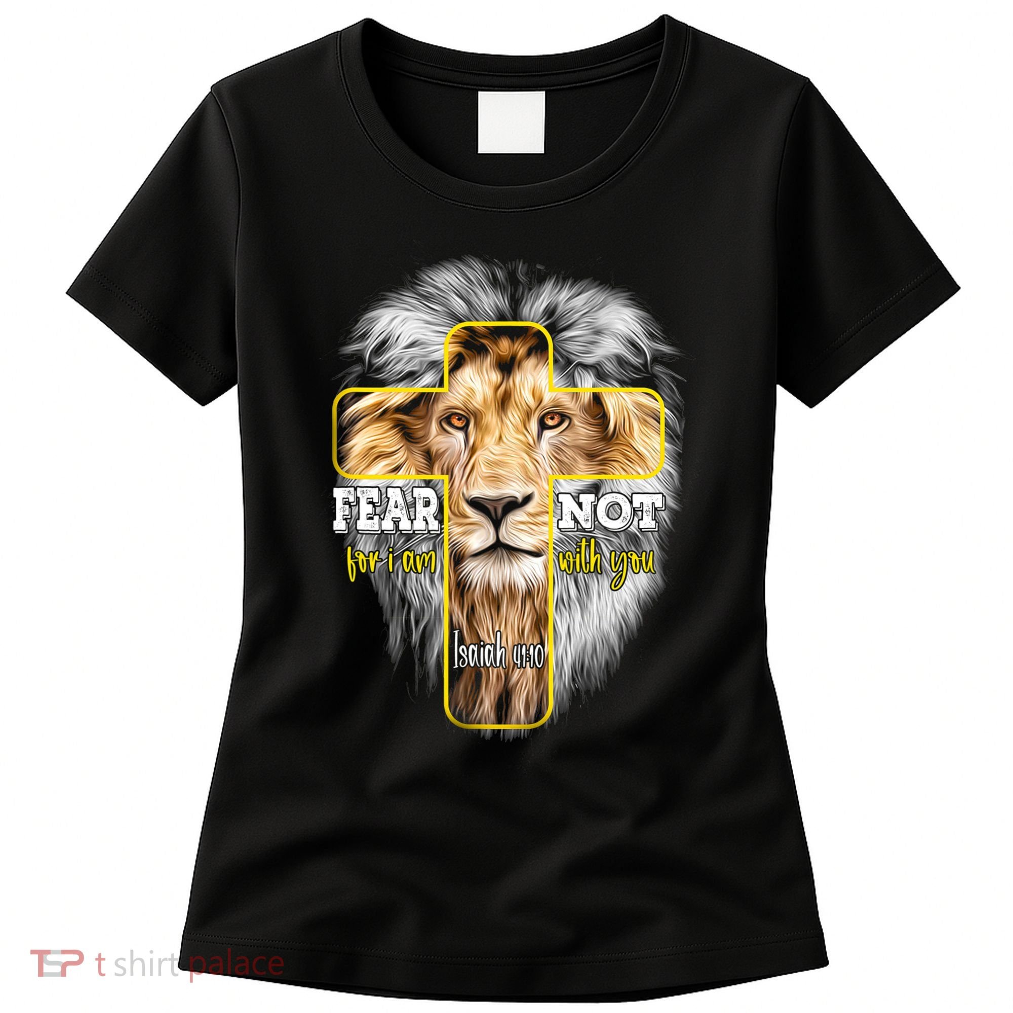 Christian Religious Bible Verse Sayings Lion Fear Scripture Women's T-Shirt