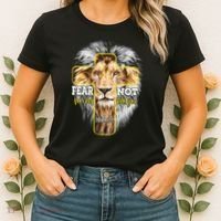 Christian Religious Bible Verse Sayings Lion Fear Scripture Women's T-Shirt thumb 2