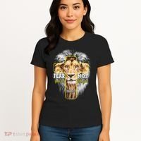 Christian Religious Bible Verse Sayings Lion Fear Scripture Women's T-Shirt thumb 4