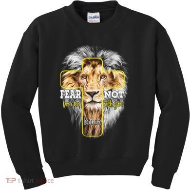 Christian Religious Bible Verse Sayings Lion Fear Scripture Kids Sweatshirt
