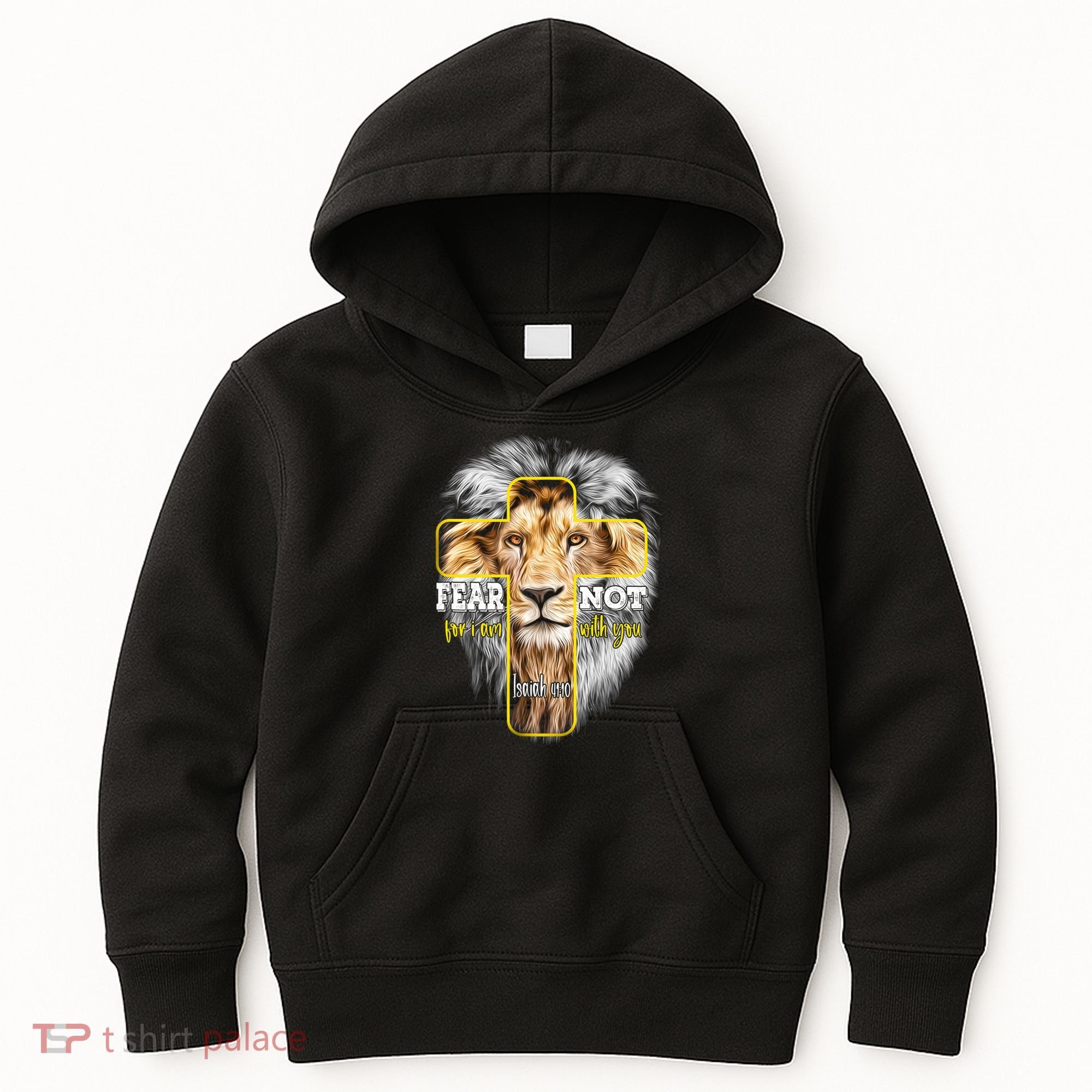 Christian Religious Bible Verse Sayings Lion Fear Scripture Kids Hoodie