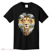 Christian Religious Bible Verse Sayings Lion Fear Scripture Kids T-Shirt thumb 0