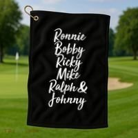 Cool Ronnie Bobby Ricky Mike Ralph And Johnny Golf Towel thumb 1