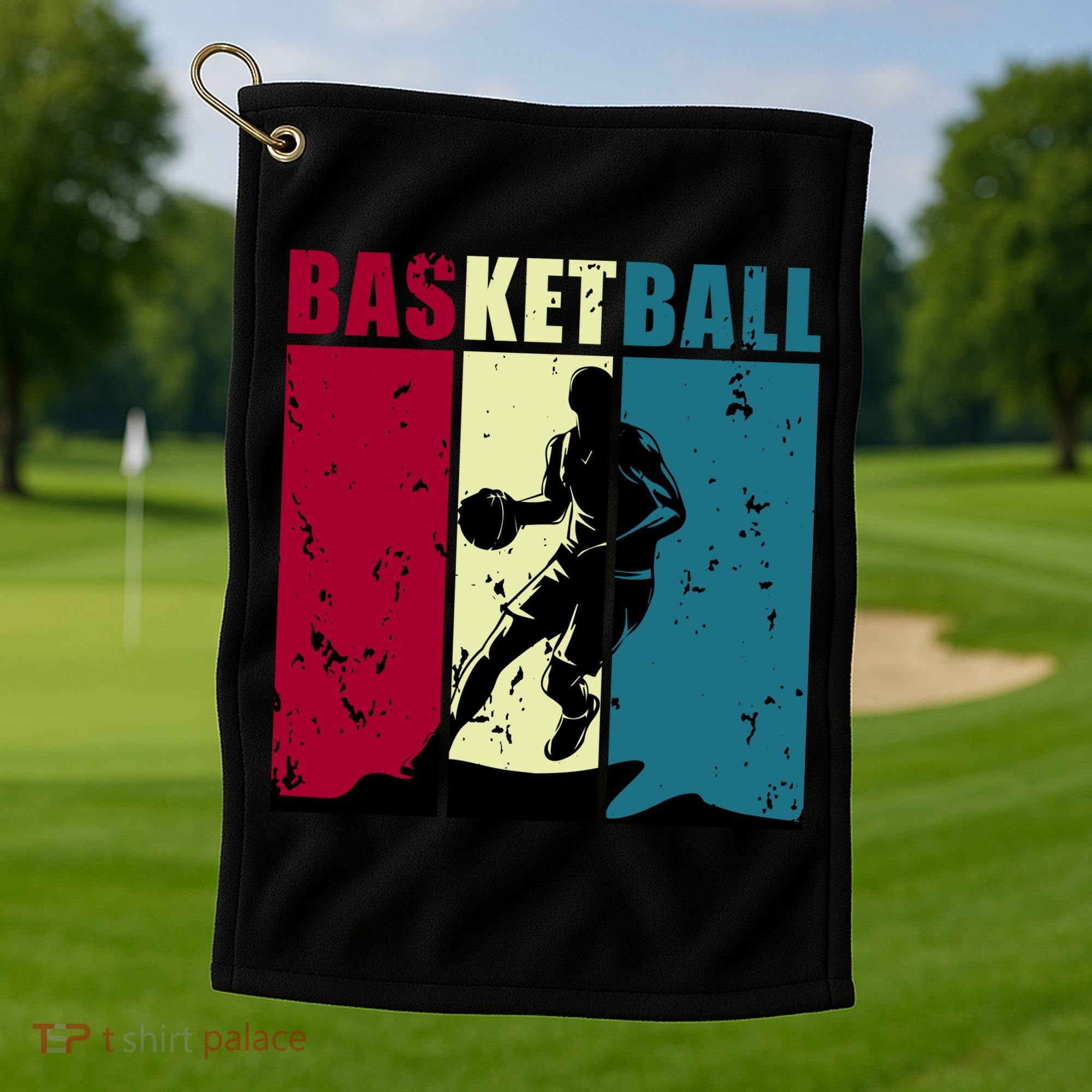 Classic Retro Basketball Golf Towel