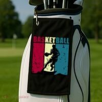 Classic Retro Basketball Golf Towel thumb 2