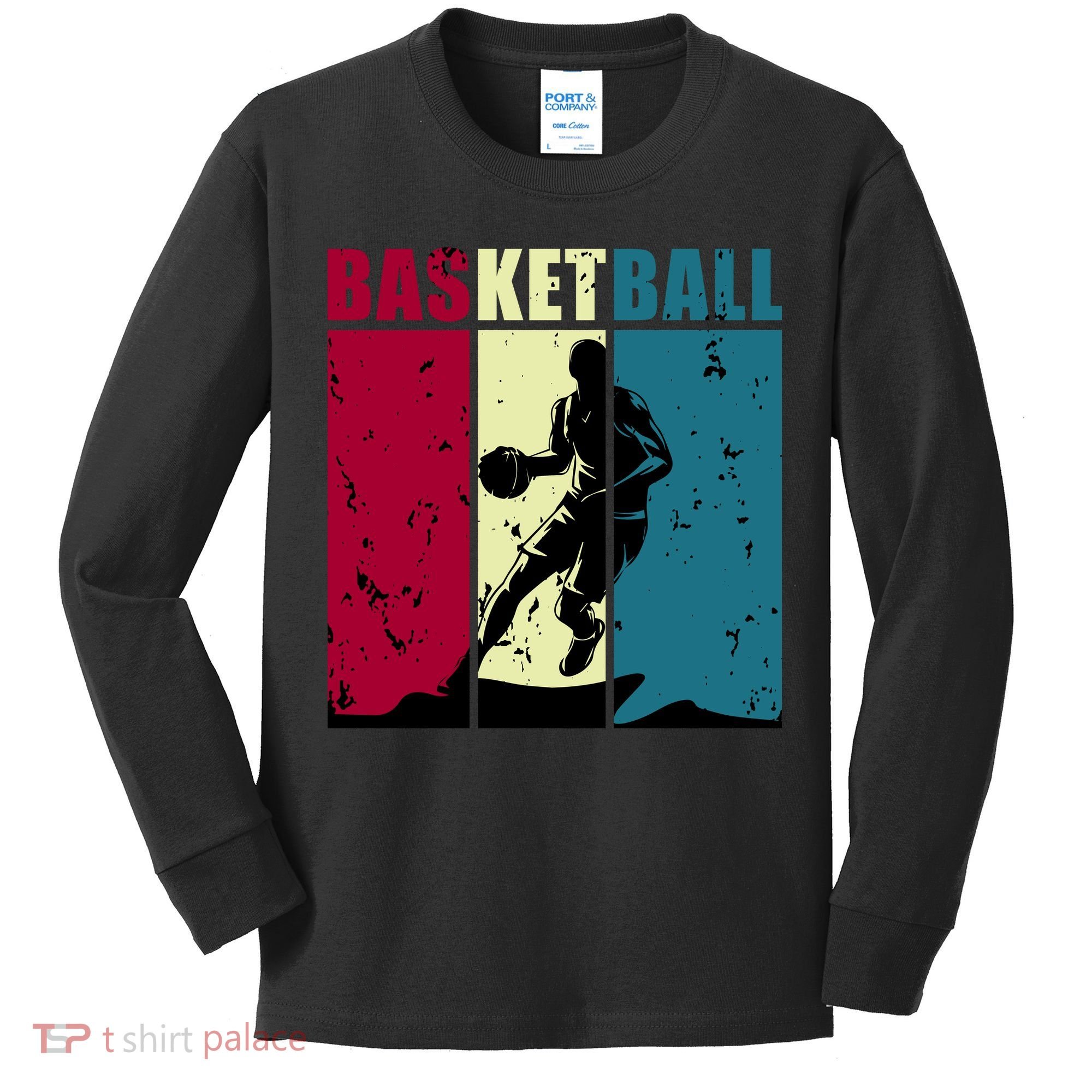 Classic Retro Basketball Kids Long Sleeve Shirt