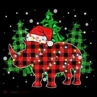 Classic Red & Black Christmas Buffalo Plaid Rhino Pajamas Coffee Mug thumb 5