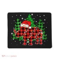 Classic Red & Black Christmas Buffalo Plaid Rhino Pajamas Mousepad thumb 0