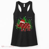 Classic Red & Black Christmas Buffalo Plaid Rhino Pajamas Women's Tank Top thumb 0