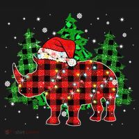 Classic Red & Black Christmas Buffalo Plaid Rhino Pajamas Baby Bodysuit thumb 2