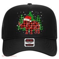 Classic Red & Black Christmas Buffalo Plaid Rhino Pajamas Hat thumb 0