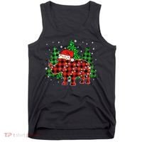 Classic Red & Black Christmas Buffalo Plaid Rhino Pajamas Tank Top thumb 0