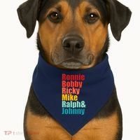 Cool Ronnie Bobby Ricky Mike Ralph And Johnny USA-Made Doggie Bandana thumb 1
