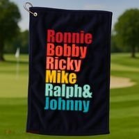 Cool Ronnie Bobby Ricky Mike Ralph And Johnny Golf Towel thumb 1