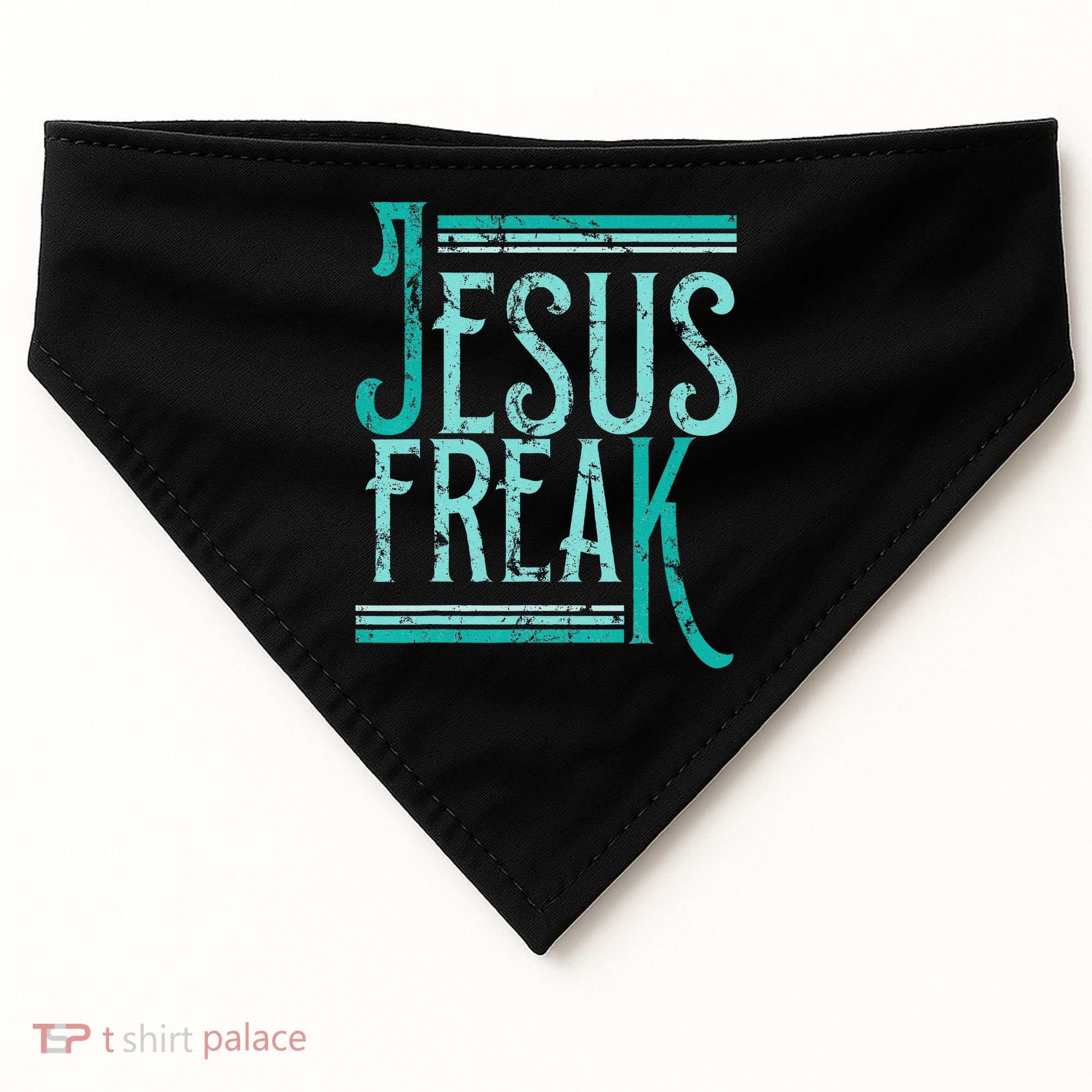 Christian Religious Bible Jesus Freak Distressed USA-Made Doggie Bandana