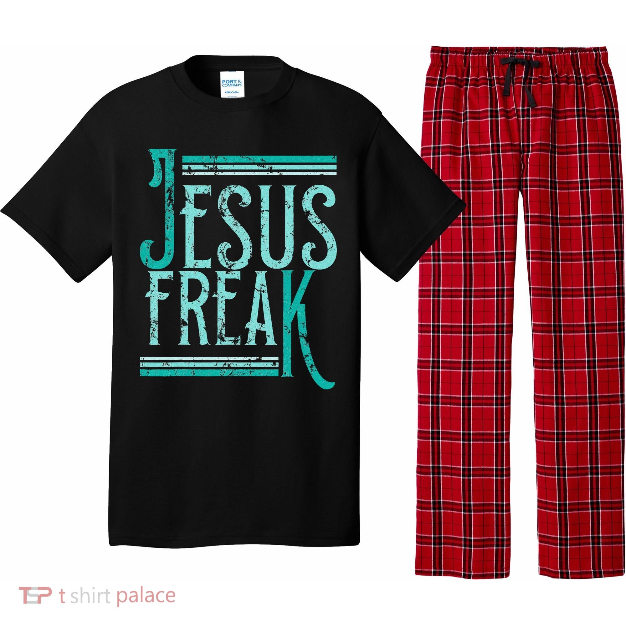 Christian Religious Bible Jesus Freak Distressed Pajama Set