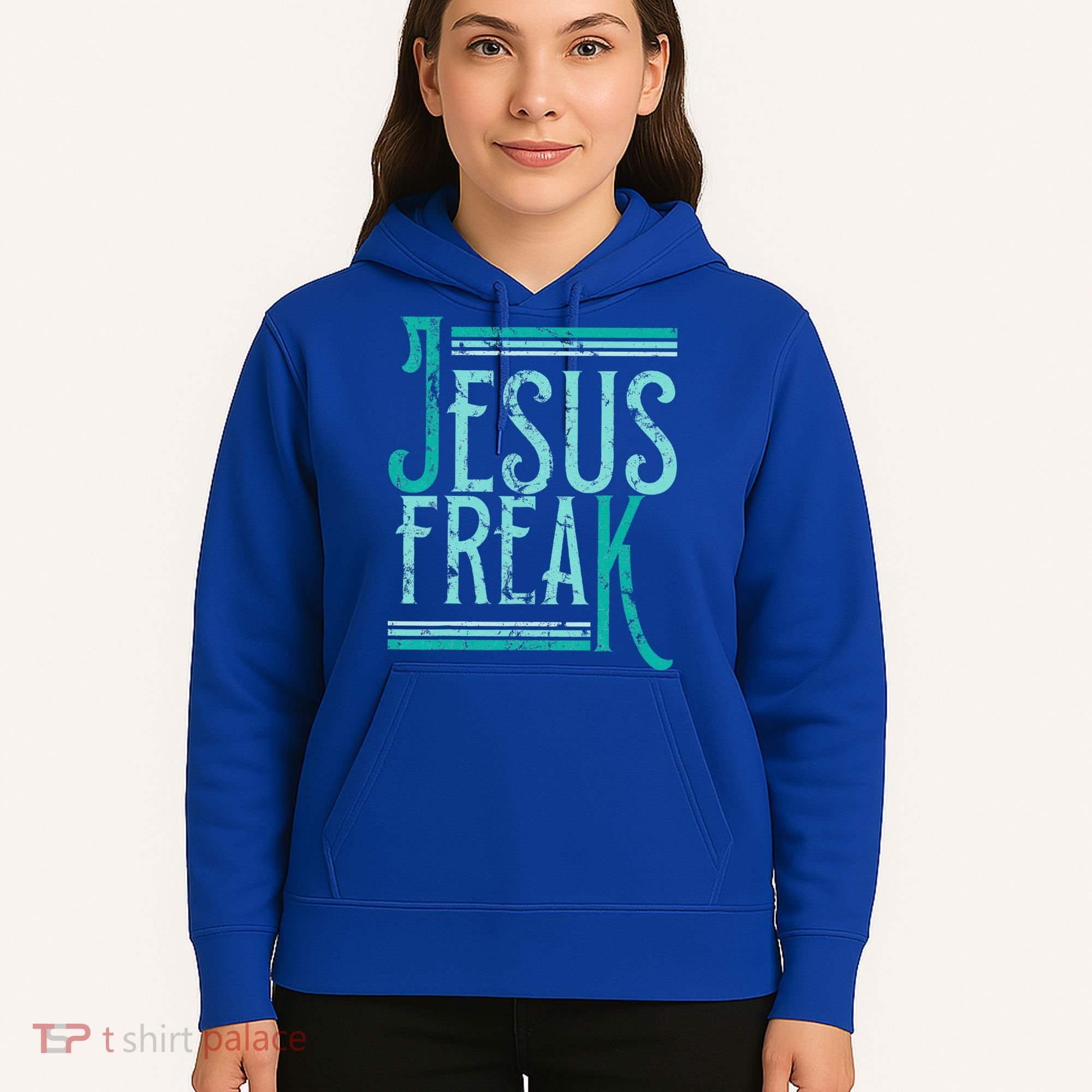Christian Religious Bible Jesus Freak Distressed Hoodie