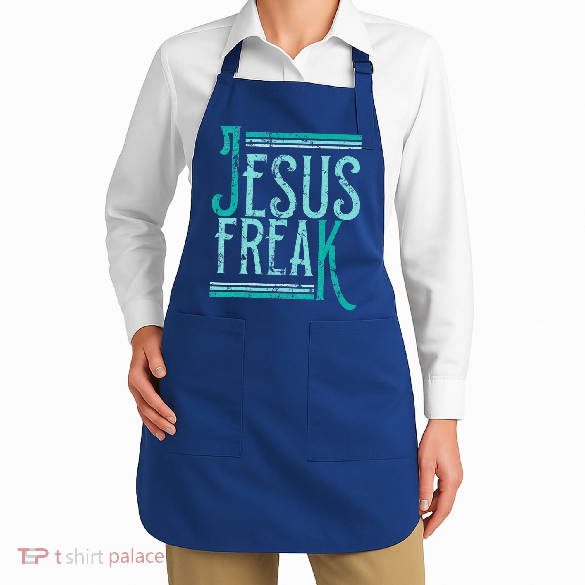 Christian Religious Bible Jesus Freak Distressed Apron
