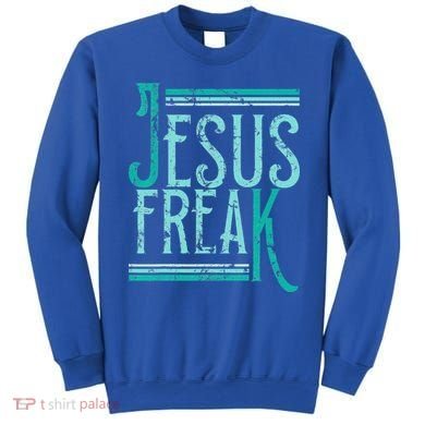 Christian Religious Bible Jesus Freak Distressed Sweatshirt
