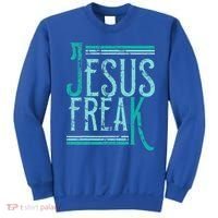 Christian Religious Bible Jesus Freak Distressed Sweatshirt thumb 0