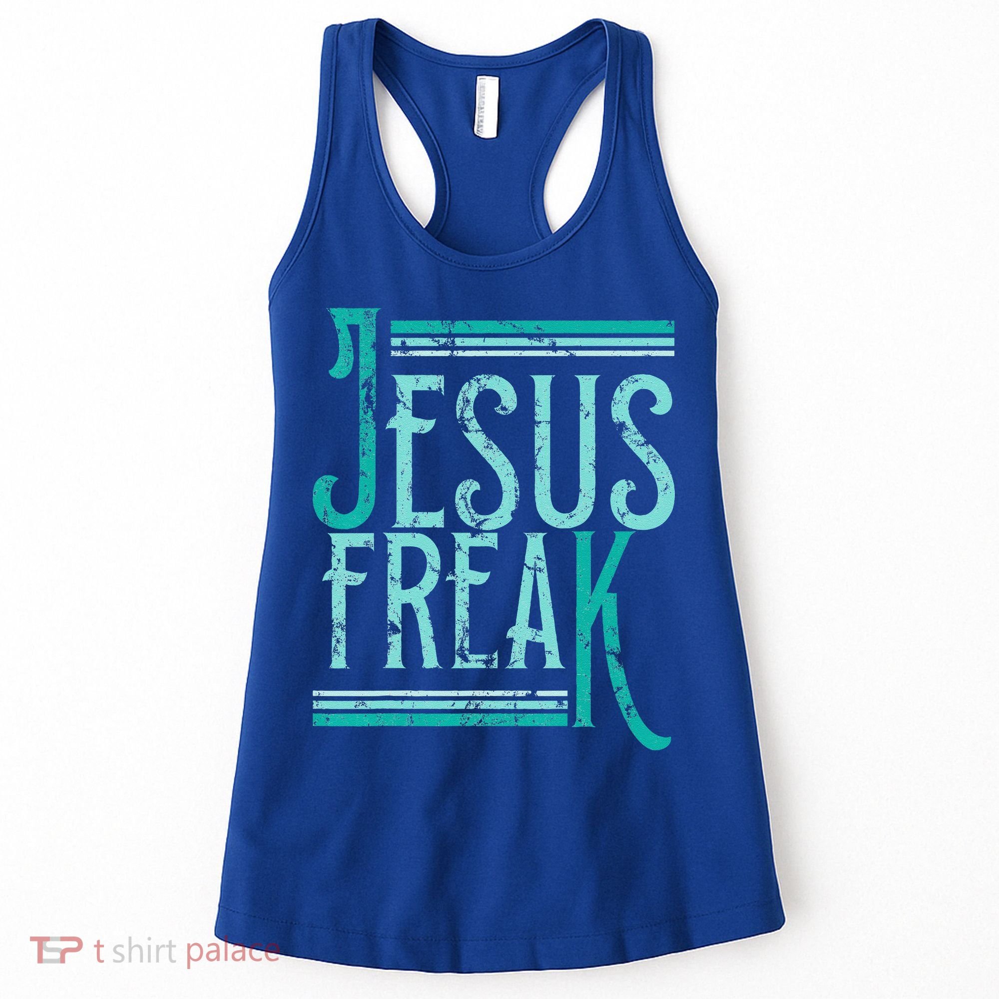 Christian Religious Bible Jesus Freak Distressed Women's Tank Top