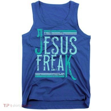 Christian Religious Bible Jesus Freak Distressed Tank Top