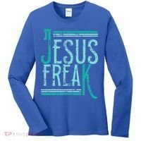 Christian Religious Bible Jesus Freak Distressed Women's Long Sleeve Shirt thumb 0