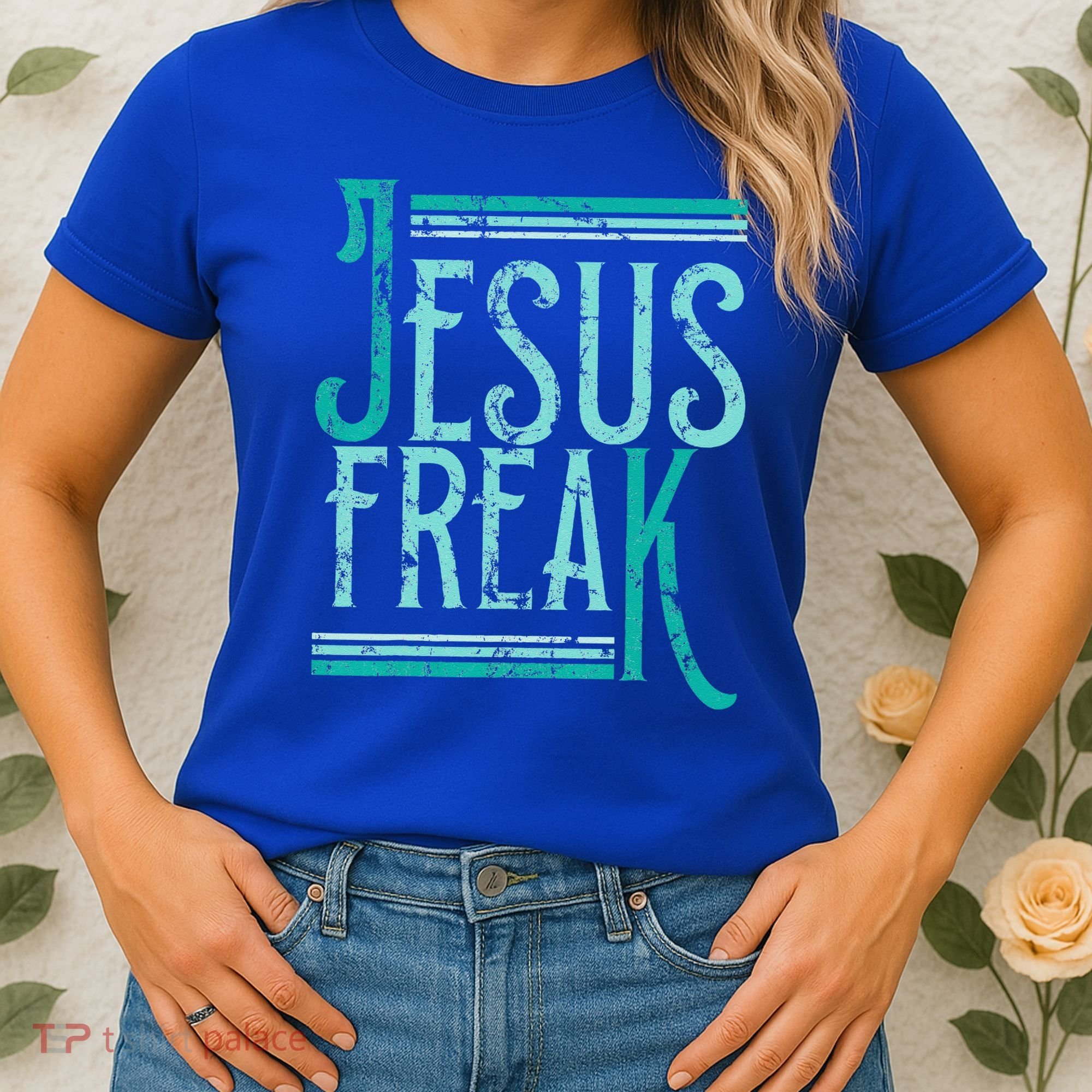Christian Religious Bible Jesus Freak Distressed Women's T-Shirt