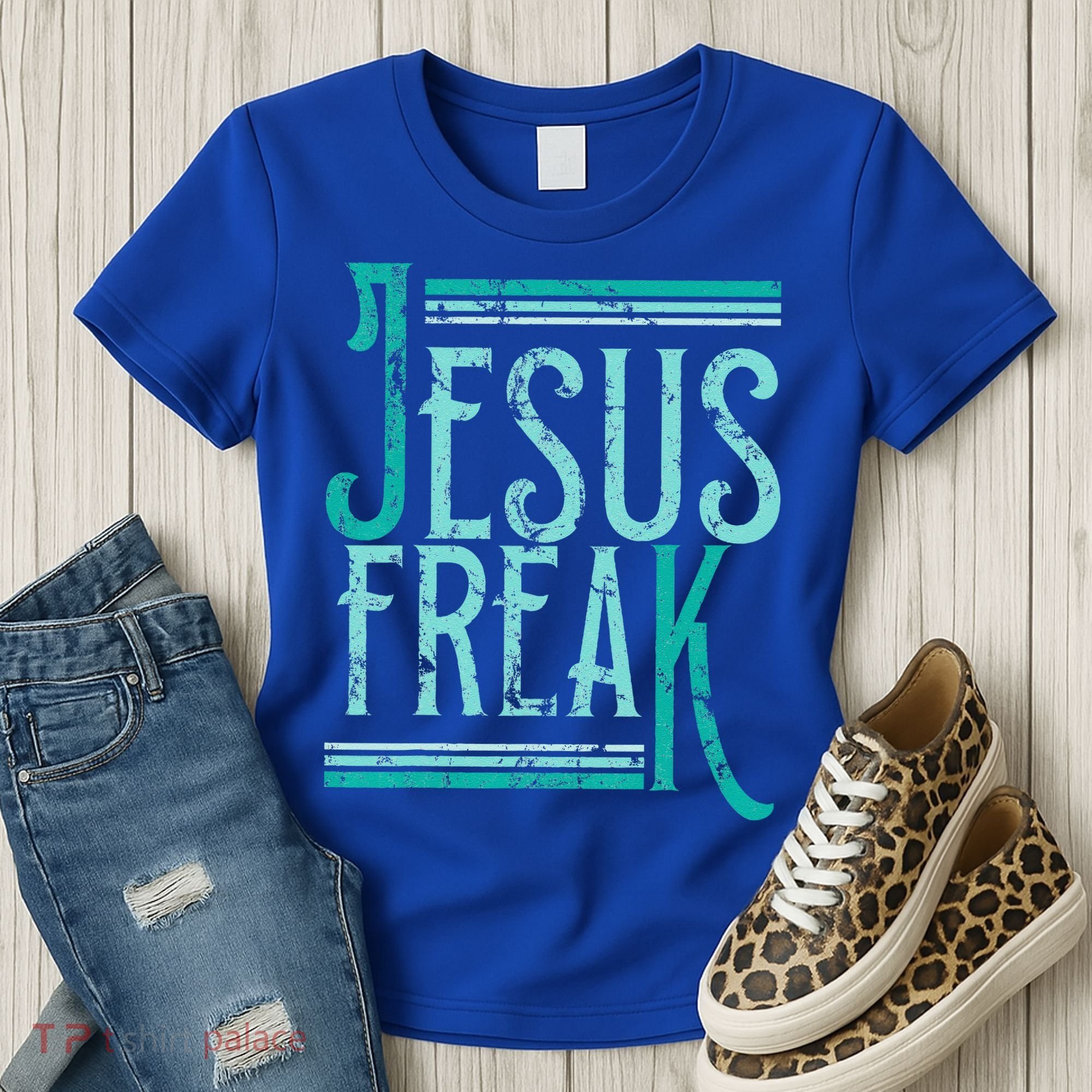 Christian Religious Bible Jesus Freak Distressed Women's T-Shirt