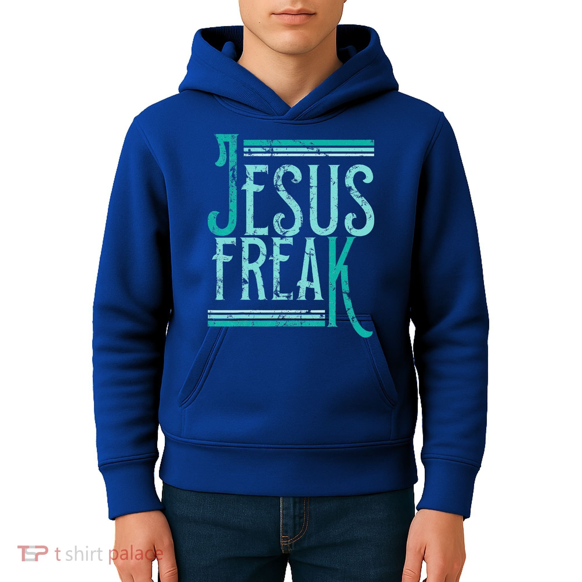 Christian Religious Bible Jesus Freak Distressed Kids Hoodie