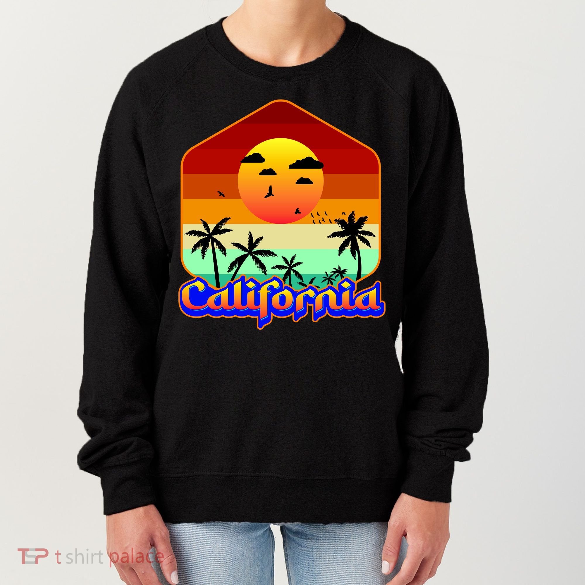 California Retro Beach Sunset Logo Women's Sweatshirt