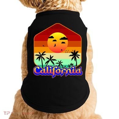 California Retro Beach Sunset Logo Doggie Tank